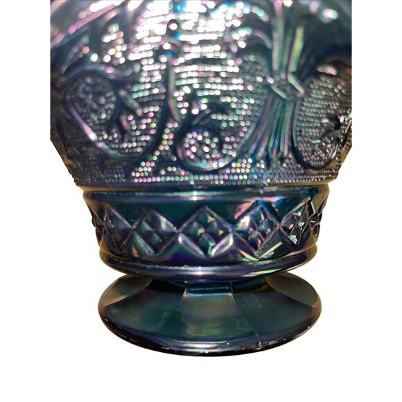 Vintage Fenton Carnival Glass Blue Bowl - Picture 8 of 16